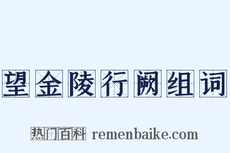 望金陵行阙组词是什么意思的图片